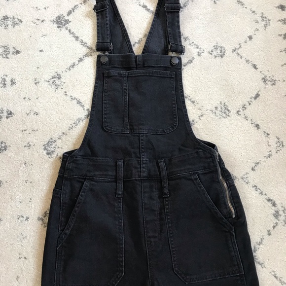 Madewell Black Skinny Overalls Lunar Wash XSTall - Picture 6 of 11